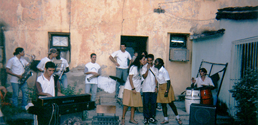 Salsa band Holguin play concert for Jeff and Silvio