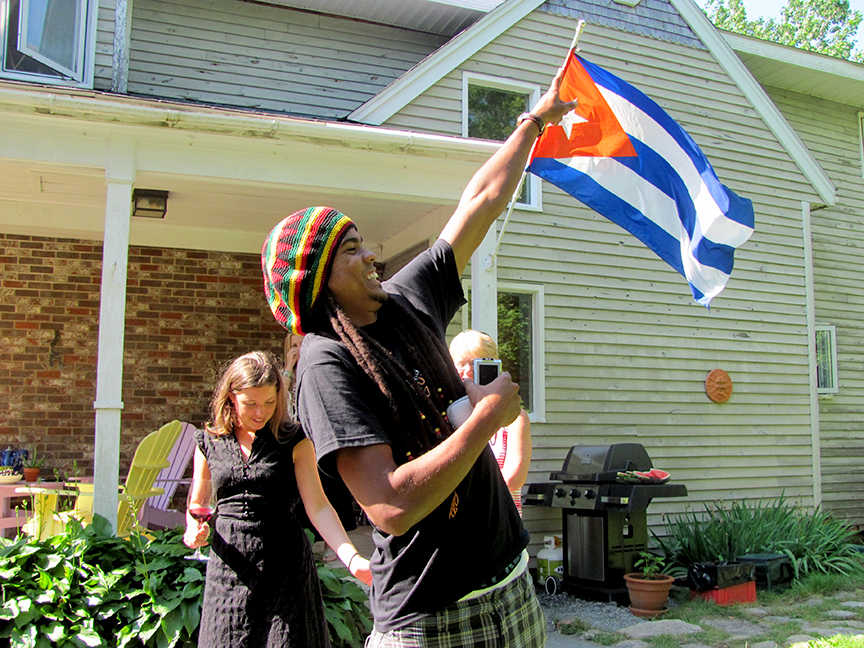 Denys Salute to Cuban flag